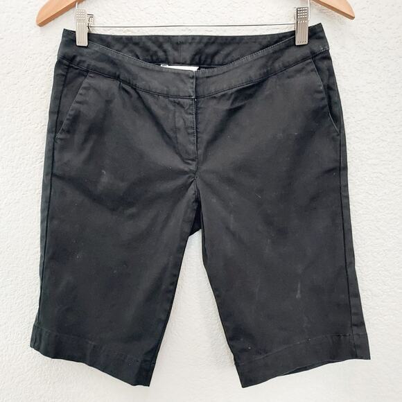 CAbi Black Chino Bermuda Length Shorts Size 4 - Picture 1 of 12